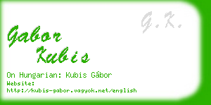 gabor kubis business card
